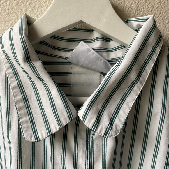 VTG Jantzen Women Green/White Striped Button Up (Size: XXL) - Picture 4 of 13